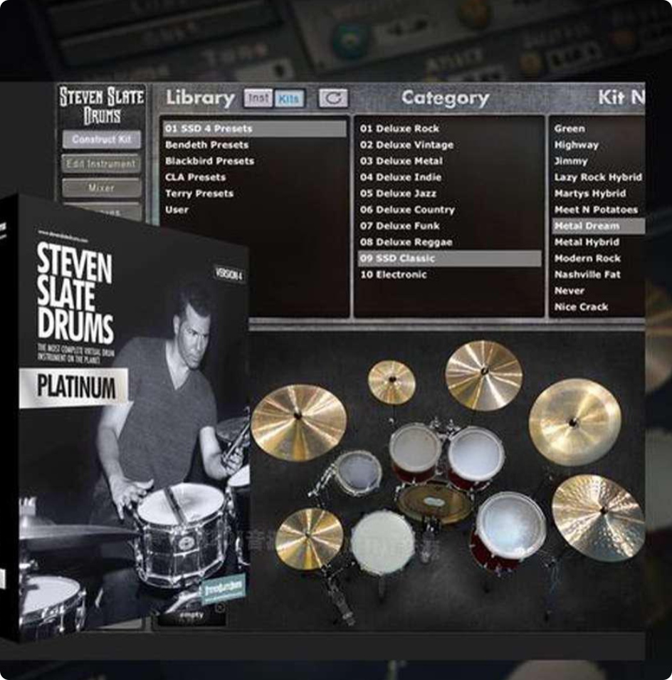 SSD4板岩鼓slate drums编曲原声架子鼓音源24G音色库 独立vst插件