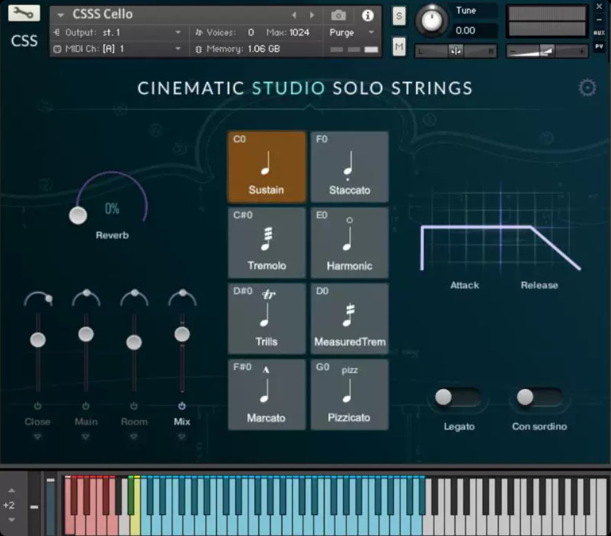 CSS弦乐Solo版影视工作室弦乐 编曲提琴类音源康泰克音色库PC MAC