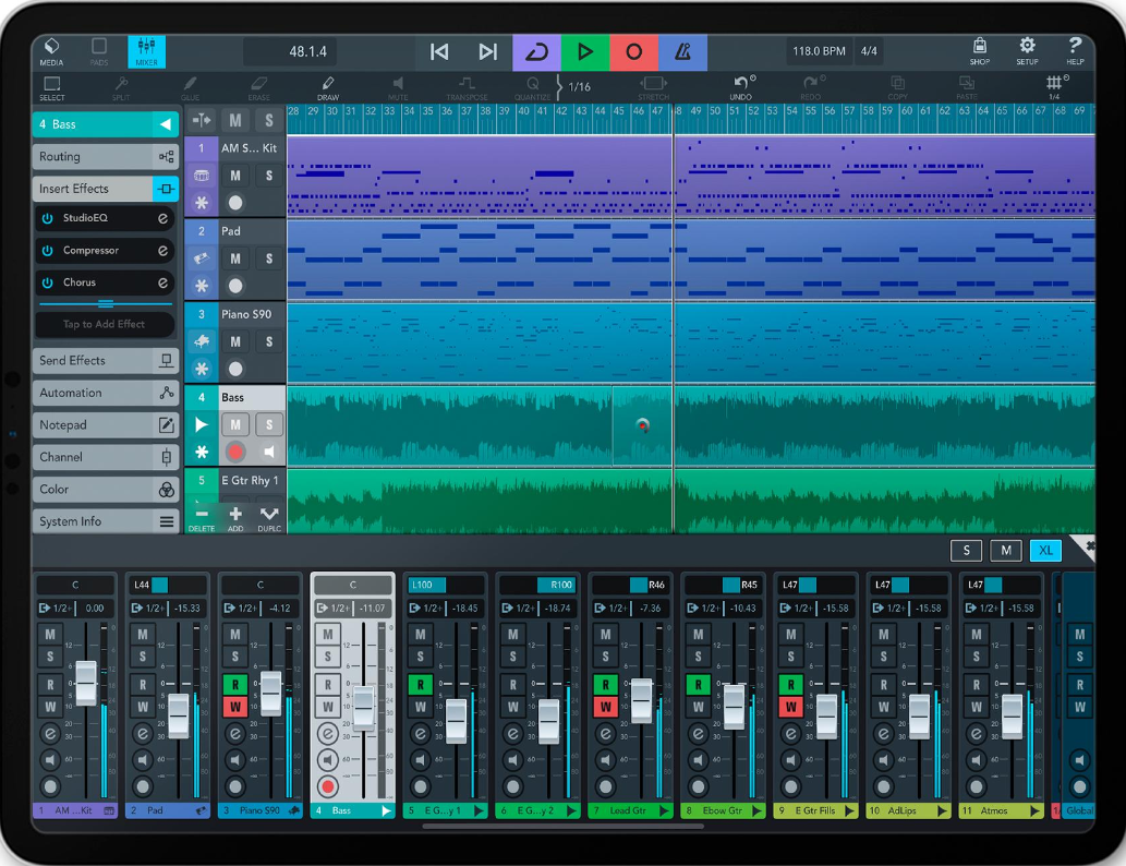 [适用于平板的音乐制作软件] Cubasis 3 DAW & Music Studio v3.6.6 iOS Android（839.93MB+1.04GB）