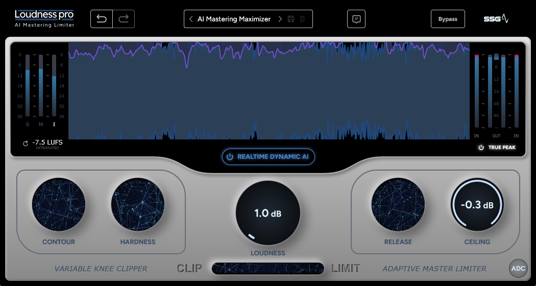 [AI 母带处理限制器] SSG Audio Loudness PRO v1.0.75 [WiN, MacOSX]（15.4MB+56.5MB）
