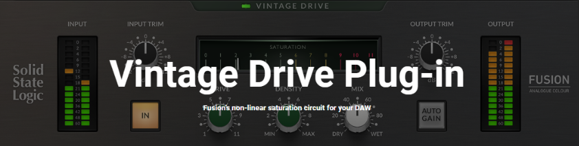 老式甜蜜失真 – Solid State Logic SSL Fusion Vintage Drive Plug-in 1.0.24 WiN