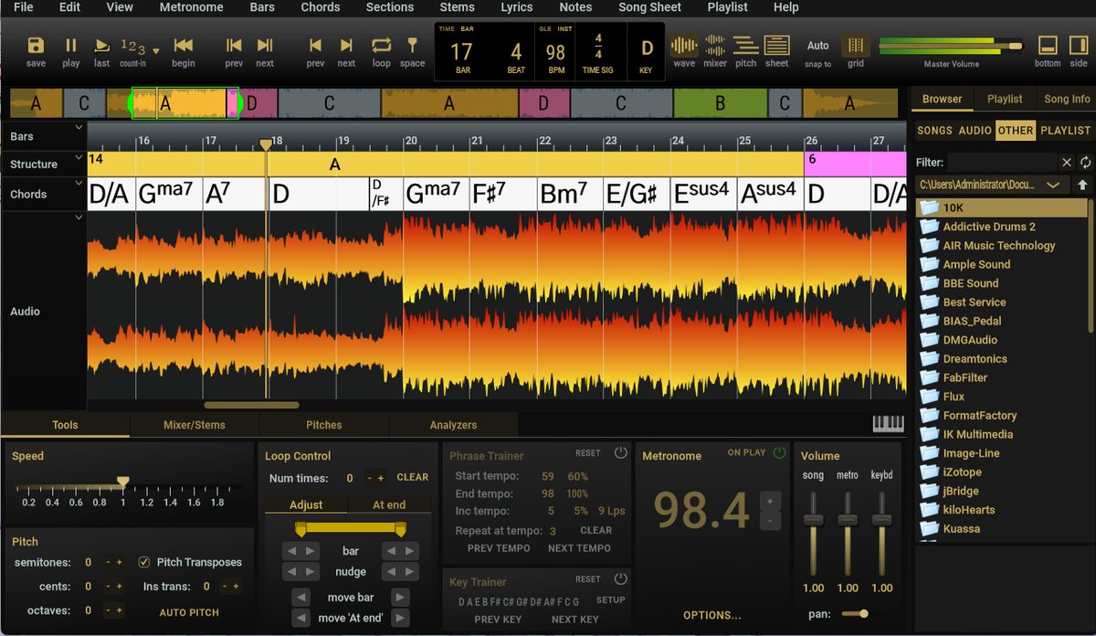 多功能 AI 扒谱与练习辅助软件 Aurally Sound Song Master Pro 5.0.02 WIN