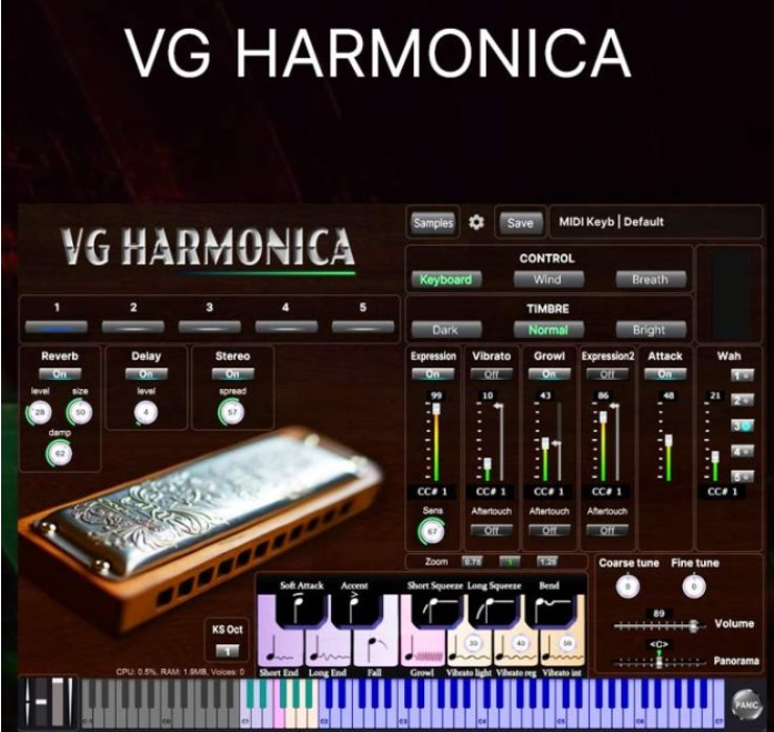 [口琴虚拟乐器] VGTrumpet VG Harmonica Virtual Instrument v1.2.4 [WiN, MacOSX]（568MB+695MB）